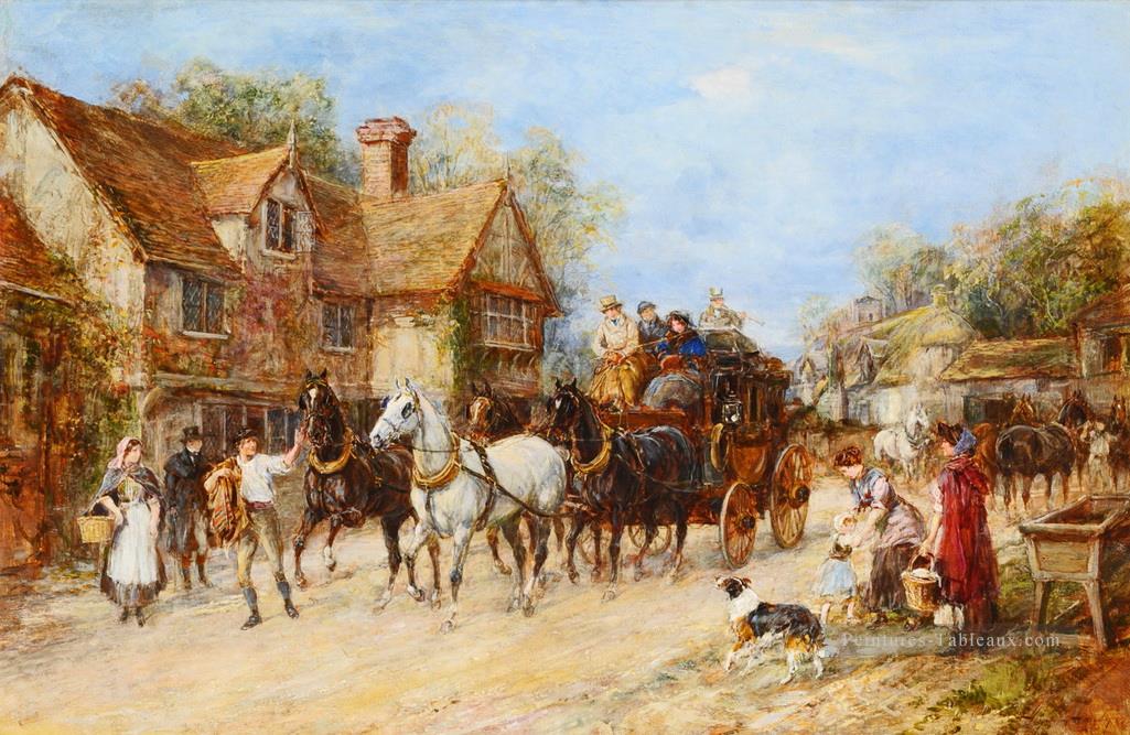 Changer les chevaux Heywood Hardy équitation Peintures à l'huile